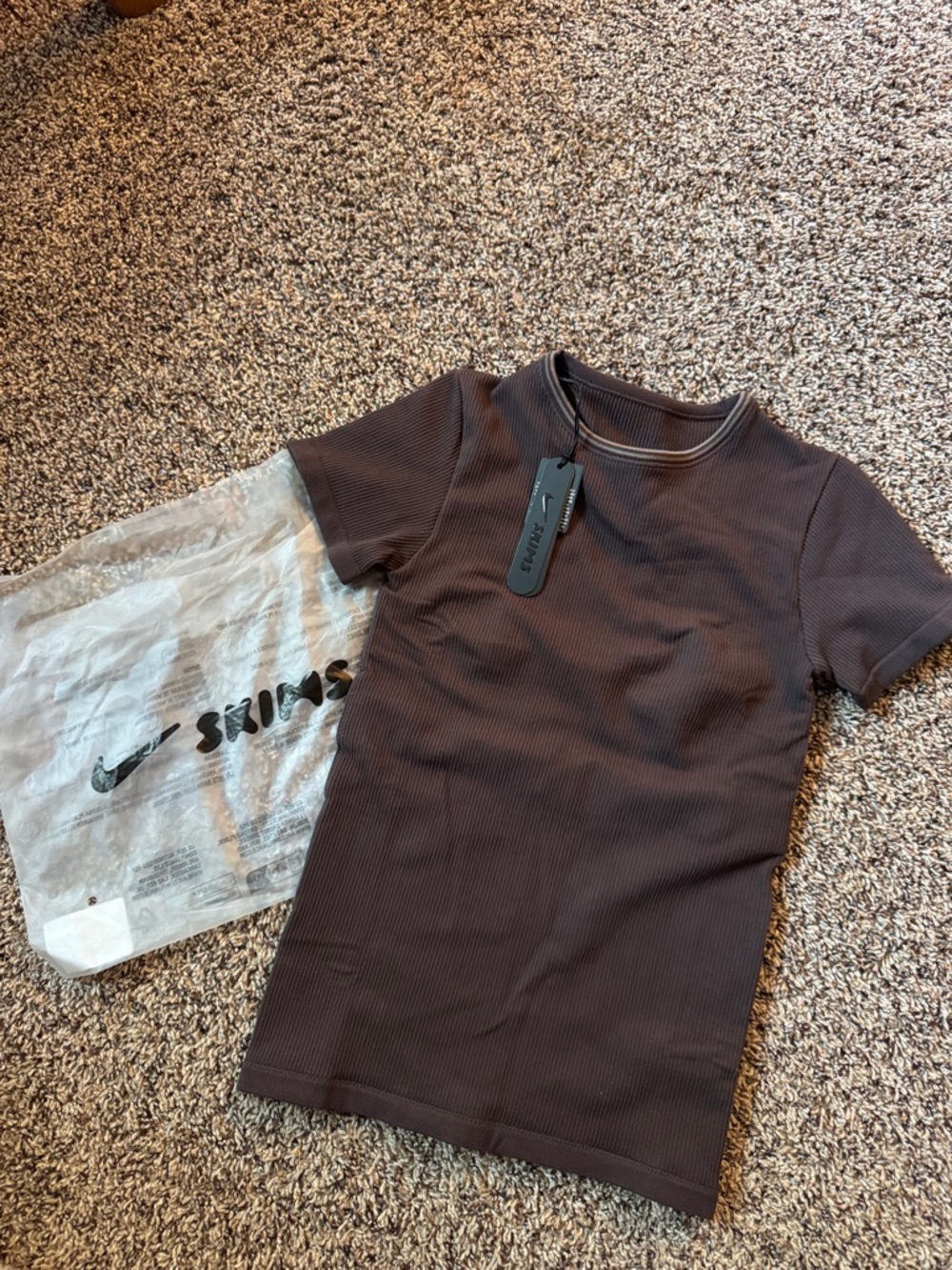 Skims Nike Ribbed Seamless Short Sleeve Top